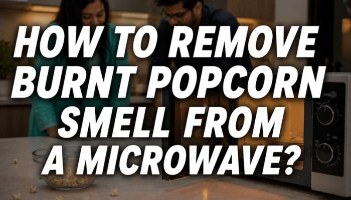 how to remove burnt popcorn smell from a microwave feature image with a couple of cleaning the microwave in the kitchen